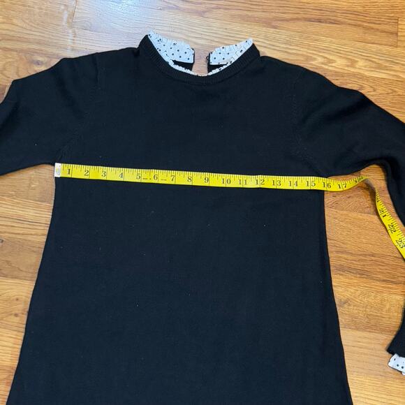 Vince Camuto Womens XS Black White Ruffle Polka Dot Trim Wednesday Addams Dress - Picture 4 of 9